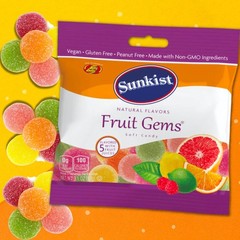 Sweetzo Sunkist Fruit Gems, Fruity Pectin Flavored 3.1 Ounce (Pack of 3)