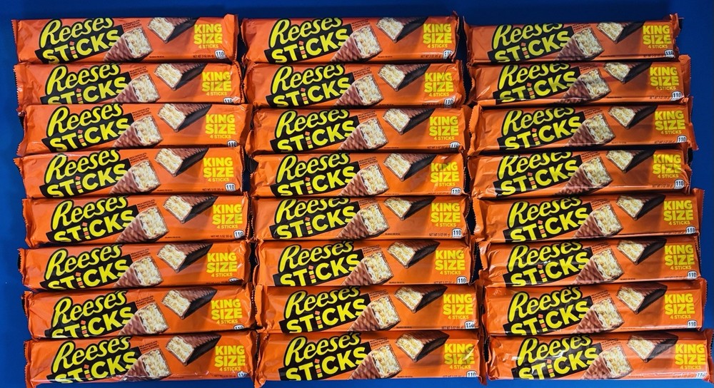 (24) Reese’s Peanut Butter Sticks King Size Milk Chocolate Wafers 3oz. BB: 12/26