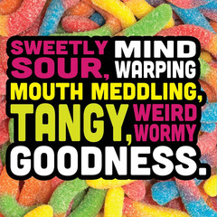 Sour Brite Crawlers, Candy, Cherry-Lemon, Strawberry-Grape & Orange-Lime, Sweet