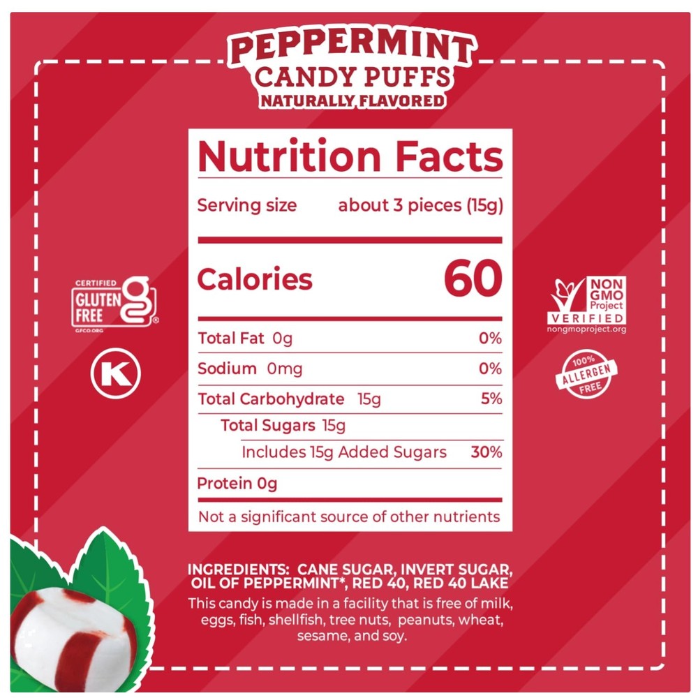 Soft Peppermint Puffs, 1000 ct Candy for Events and Offices
