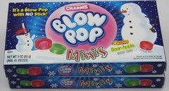 Charms Blow Pop Minis Candy Cherry Sour Apple 6 oz Box Holiday Snowman 2-Pack