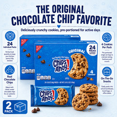 2 Pack Chips Ahoy! Cookies, Chocolate Chip, 1.55 oz, 24-count