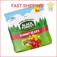 Black Forest Gummy Bears Candy, Made With Real Fruit Juice, Resealable 5-Pound B