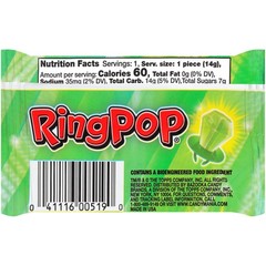 Ring Pop Green Halloween Candy Lollipops, 30Ct Bulk Candy Individually Wrapped