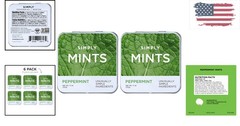 SIMPLY MINTS Natural Peppermint Breath Mints – 180 Count & Allergen-Free