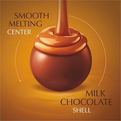 Gourmet LINDOR Caramel Chocolate Truffles, 25.4 oz. Luxurious Treat, 60 Count