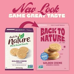 Back to Nature Golden Vanilla Creme Cookies, Plant Based, Non-GMO, 8.25 oz Box
