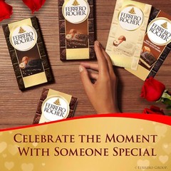 White Chocolate Tablet with Hazelnut Filling, Creamy & Crunchy Texture, 3.1Oz, P