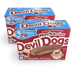 Drake’s Mochaccino Devil Dogs – 2 Boxes | Limited Flavor Chocolate Snack Cake Sa