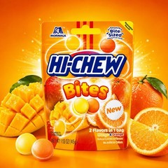 Hi-Chew Mango & Orange Japanese Chewy Fruit Candy 1.59 oz (Pack of 12)