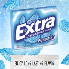 Peppermint Sugarfree Gum 15 Count (Pack of 10) – 15 20), Blue