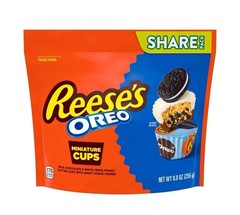 REESE’S OREO Milk Chocolate & White Creme Peanut Butter Miniatures Cups 9 oz Bag