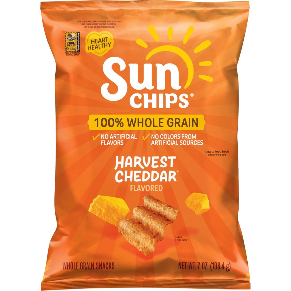 Sunchips Multigrain Snacks Harvest Cheddar, 7 Oz 7 Ounce (Pack of 1)