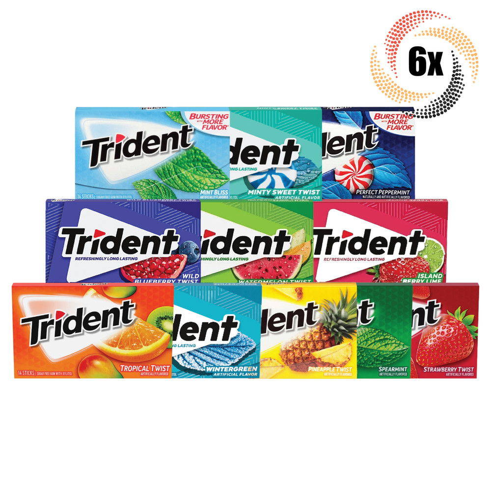 6x Packs Trident Variety Sugar Free Gum | 14 Sticks Per Pack | Mix & Match!