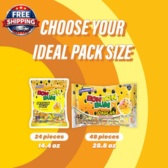 Bon Bon Bum Passion Fruit Lollipops, Tropical Fruit Hard Candy, Individually Wra