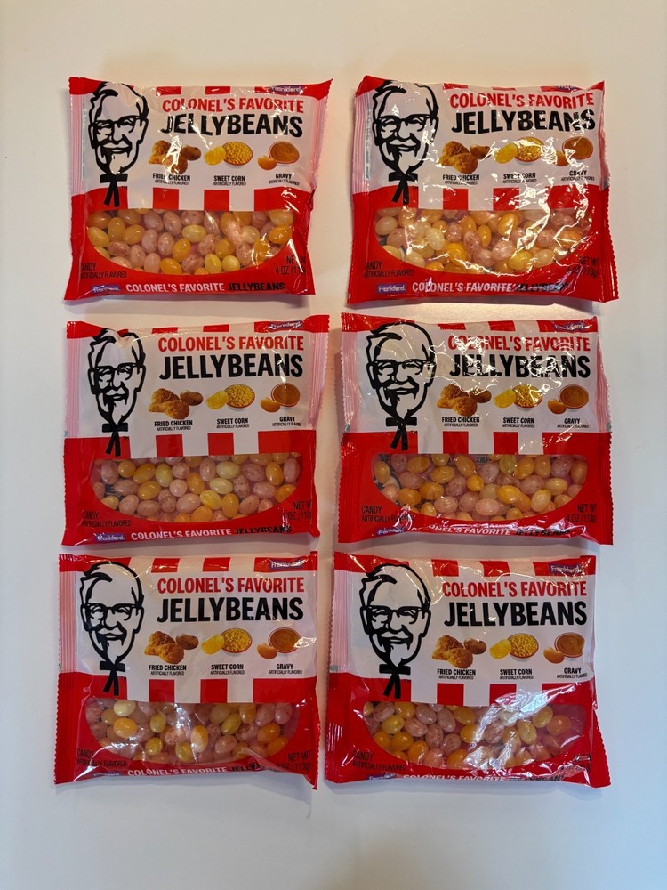 6 x KFC 4oz Colonel’s Favorite Jelly Beans Fried Chicken Sweet Corn Gravy ex3/27