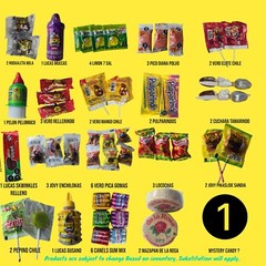 Mix Mexican Candy Spice 50 Pcs 1-Lb 4oz Bag Vero Mango Elote Sandia Gusanos Pulp