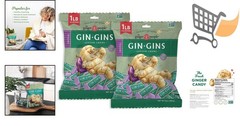 Ginger Chews Natural Ginger Candy Large 1 lb Bag Pack of 2:* Healthy Tummy