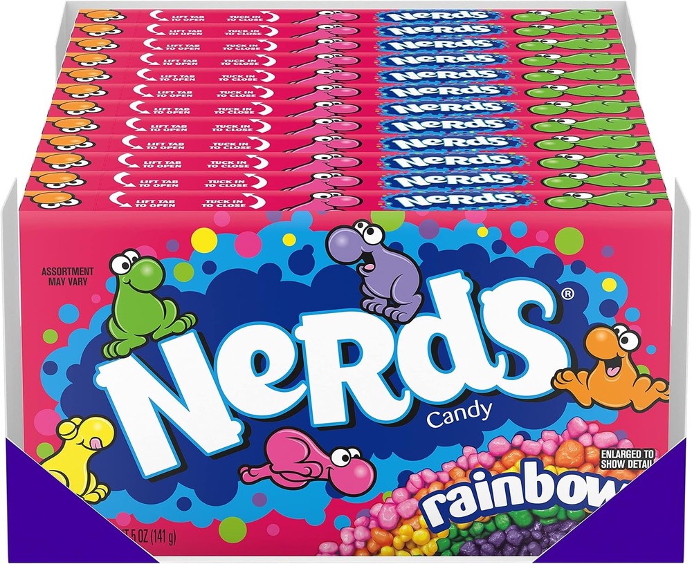 Nerds Candy, Rainbow, 5 Ounce Movie Theater Candy Boxes (Pack of 12)