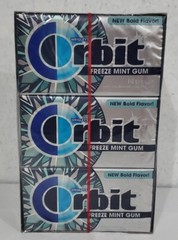 (**DECEMBER 2020**) 1 Box Orbit Freeze Mint Chewing Gum 144 Pieces Orbit Gum