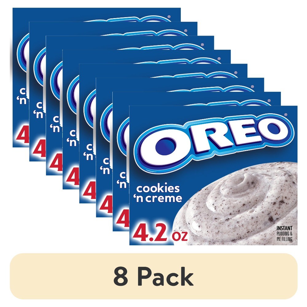 Instant Pudding & Pie Filling Mix, Cookies ‘n Creme Flavor, 4.2 oz Box (8 Pack)
