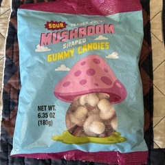 Trader Joe’s 6.35 oz. SOUR MUSHROOM Shaped Gummy Candies candy bb 5/2027 Germany