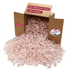 Red Bird Soft Peppermint Candy Mints, Bulk Candy Individually Wrapped, Clear