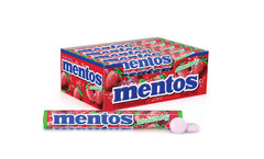 Mentos Chewy Mint Candy (Strawberry) 14 Pieces Per Roll, 15 Count Party Pack