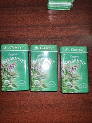 St. Claire’s Organic Spearmint Mints, 1.5oz Tin (3-Pack) Vegan, EXP 12/2026 READ