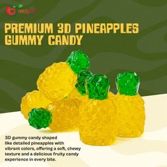 Premium 3D Gummy Pineapples Candy | Soft Chewy Tropical Fruit Sweets | Fun Treat