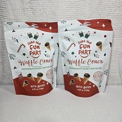 2x 4.23oz Just The Fun Part Mini Waffle Cones Peppermint Dark Chocolate HTF