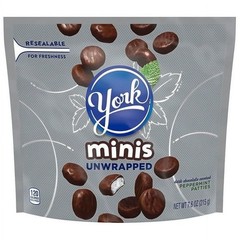 YORK Unwrapped Dark Chocolate Peppermint Patties, Candy Bag, 7.6 oz