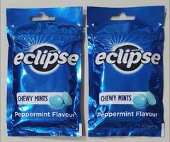 10 Packs x 45g Eclipse Chewy Mints Peppermint Bag 45g Chewy Candy /Intense Fresh