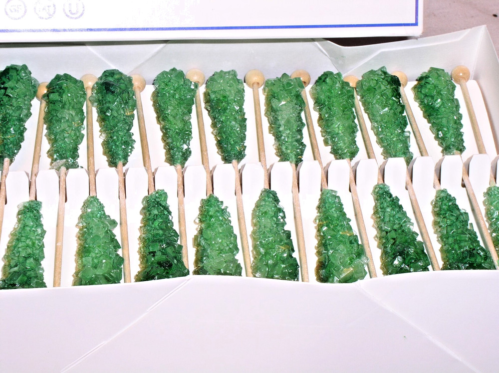72 PC CASE ROSES BRANDS LIME GREEN SUGAR CANE ROCK CANDY SWIZZLE STIR STICKS