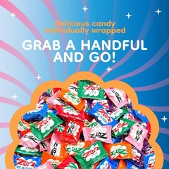 Zotz Fizzy Sour Candy, 7 Assorted Fruit Flavors Bulk Retro Hard Candy (4 Pounds)