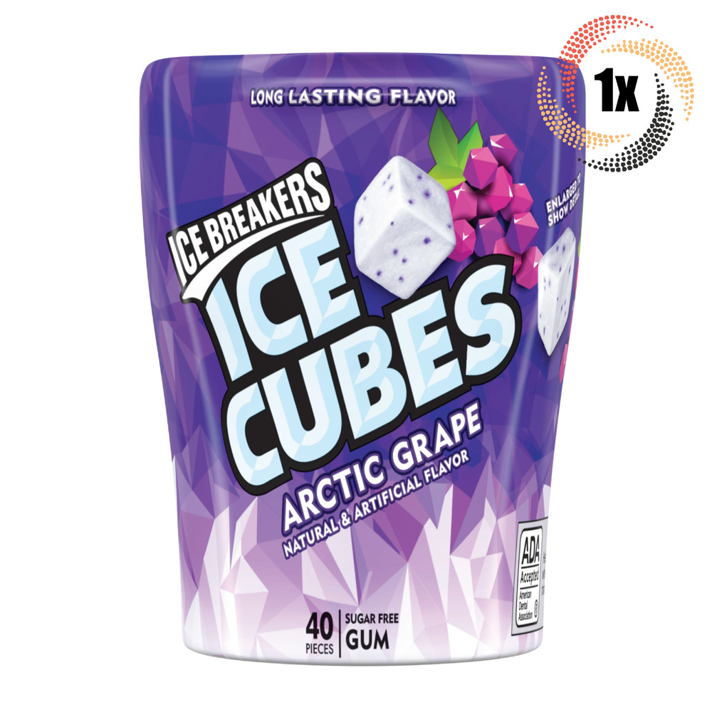 1x Bottle Ice Breakers Arctic Grape Flavor Ice Cubes | 40 Pieces Per Bottle