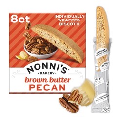 Nonni’s Brown Butter Pecan Biscotti, Nutty 1-Pack (5.52 Ounces), brown
