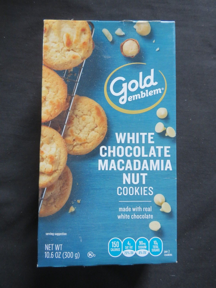 (1) Box Gold Emblem White Chocolate Macadamia Nut Cookies 10.6 Oz ^