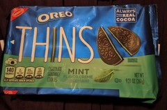 OREO Thins Mint Creme Chocolate Sandwich Cookies, 9.21 oz