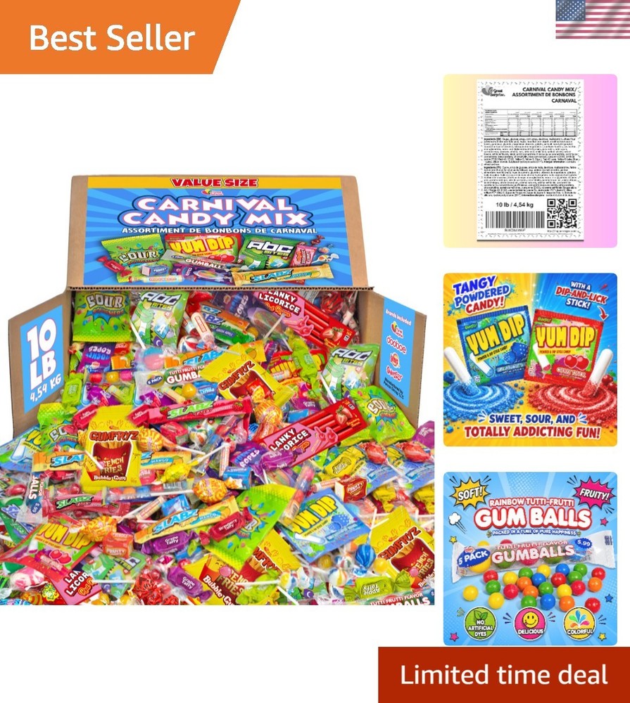Mixed-Fruit Bulk Candy – 10 Pounds of Individually Wrapped Treats for All Ages