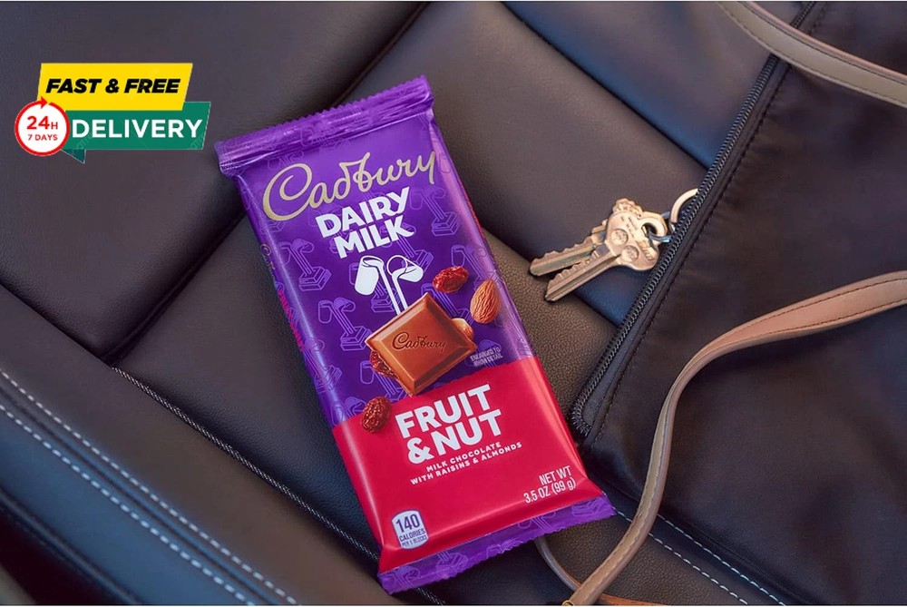 CADBURY DAIRY MILK Fruit & Nut Milk Chocolate Candy Bar 3.5 oz Yummmmmm