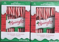 Two 12 Count Packs- 24 Total Spangler Natural Peppermint Candy Canes Fresh