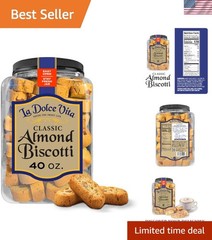 Fresh Classic Almond Biscotti – Ideal 40 oz. Jar for Tea and Coffee Lovers