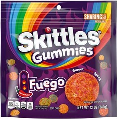 Skittles, Gummies Fuego Sweet and Spicy Gummy Candy, Sharing Size, Resealable, 1