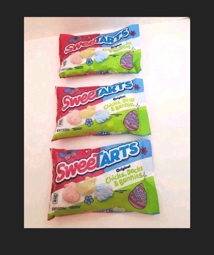 Sweetarts Chicks Ducks Bunnies Easter Sweet Sour Candy 10oz Bag Each – 3 Packs
