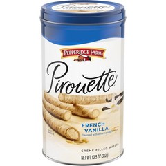 Pirouette Cookies: French Vanilla Crème-Filled Wafers in 13.5 Oz Elegant Tin