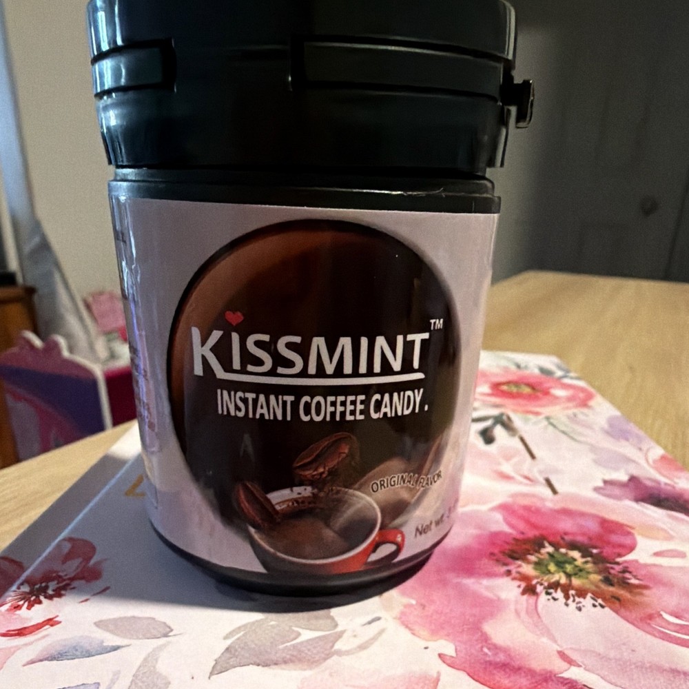 KISSMINT Instant Coffee Candy Boiled Sweet Coffee Flavor Jar 3.53 oz