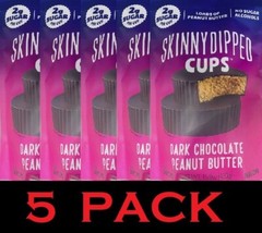 5x Skinny Dipped Dark Chocolate Peanut Butter Cups 30 cups 15.9 oz Bag LOW SUGAR