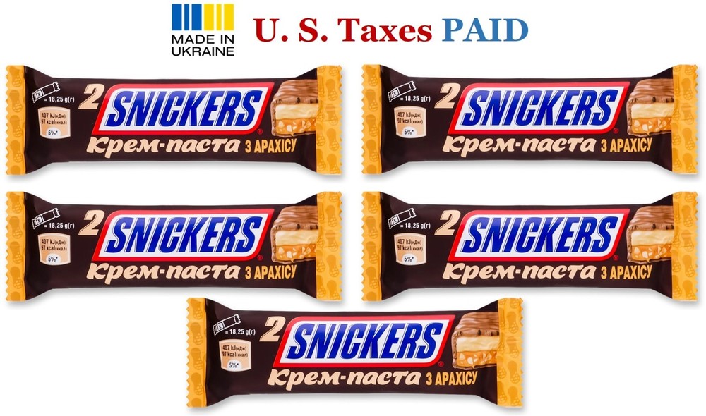 5 Packs SNICKERS Peanut Butter Bars 36.5g 1.3oz Chocolate Candy Peanut Sweets