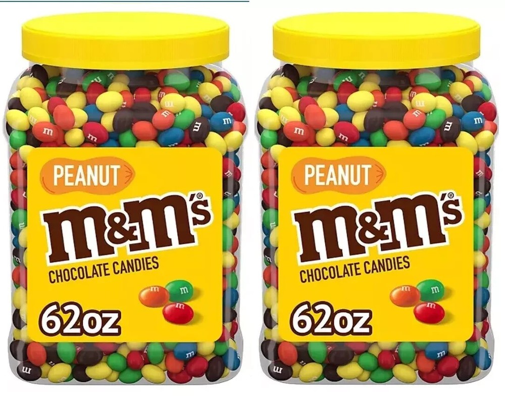 M&M’S Chocolate Candy Pantry Size, 3.87 Pound, Peanut, 124 Oz (2 Pack)